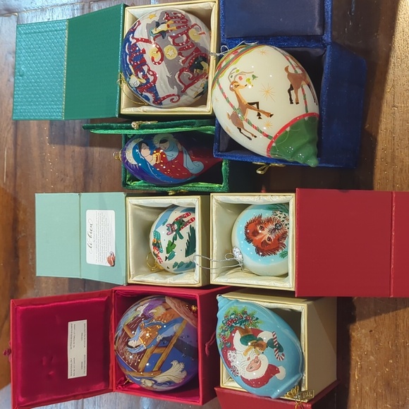 Pier 1 Li Bien hand painted Christmas tree decoration bundle